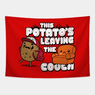 Funny Kawaii Couch Potato Travelling Cartoon Meme Tapestry