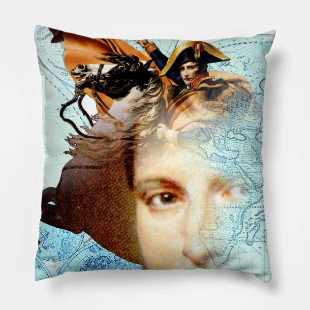 Napoleon Bonaparte Collage Portrait Pillow by Dez53