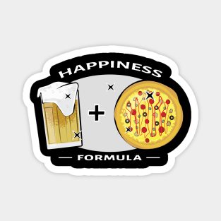Happiness Formula - Pizza & Beer - Funny Magnet