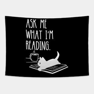 Ask Me What I'm Reading. Book Lover Tapestry