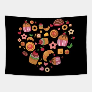 Bakery heart design / baking lover gift / baking mom  / bakery lover present Tapestry