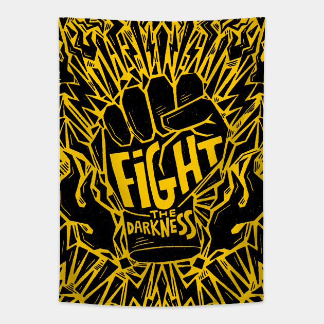 fight the darnkness Tapestry by MatthewTaylorWilson