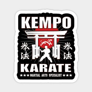 Cool Kempo Karate, Martial Arts Design With Kanji Magnet