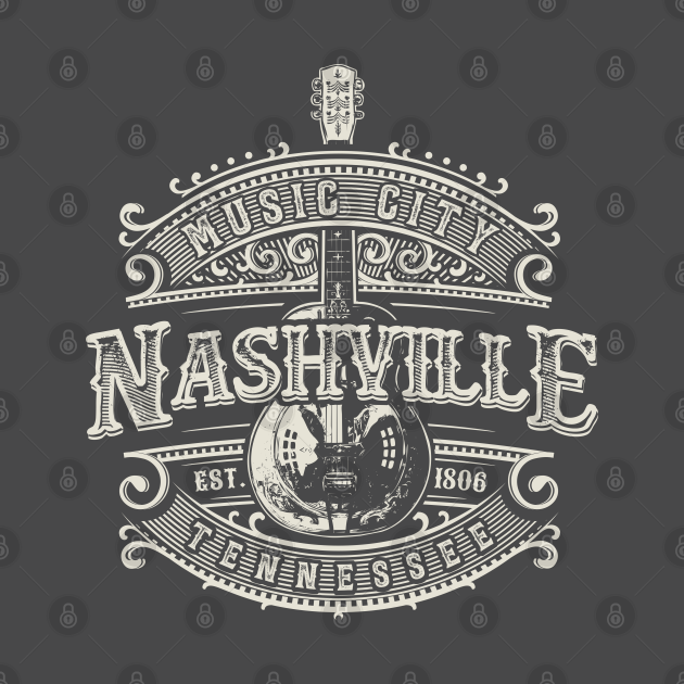 Disover Nashville Music City Tennessee Guitar Vintage - Nashville - T-Shirt