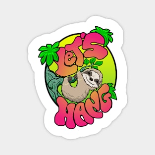 Sloth T-Shirt - Let's Hang Magnet