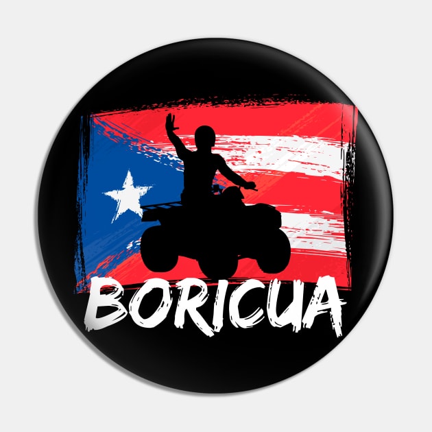 Puerto Rican Four Wheeler Boricua ATV Pin by PuertoRicoShirts