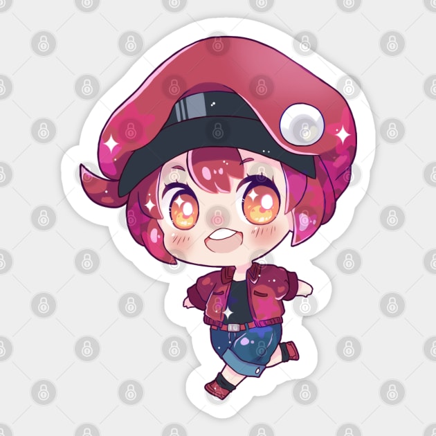 cells at work red blood cell with BACK PRINT - Red Blood Cell - Sticker