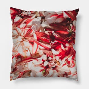 Pretty Red and White Flowers Pillow