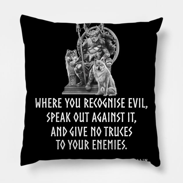 Asatru Norse Mythology Viking God Odin Proverb Nordic Pillow by Styr Designs