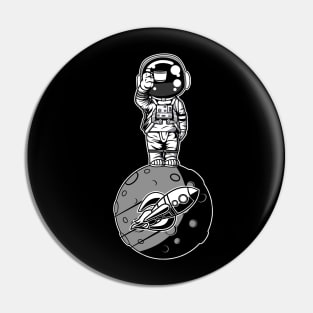 Astronaut Standing on The Moon Pin