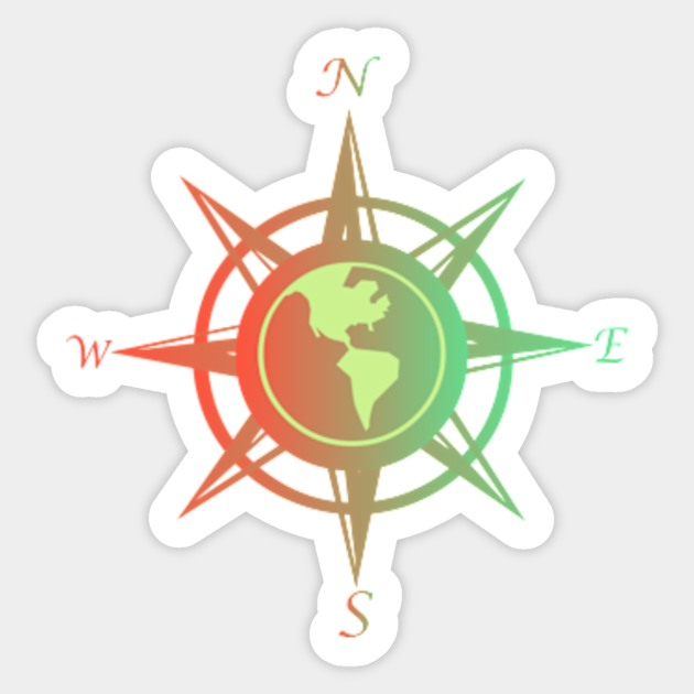 Compass rose with cardinal points - Compass Rose - Sticker ...