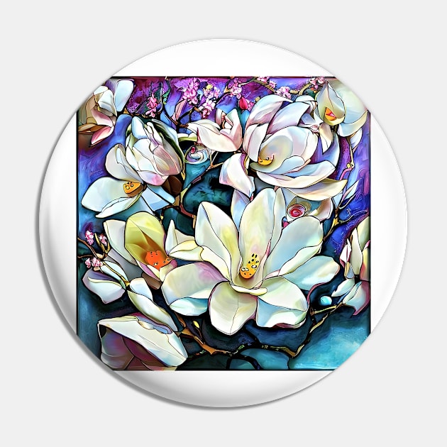 White magnolia Pin by bogfl