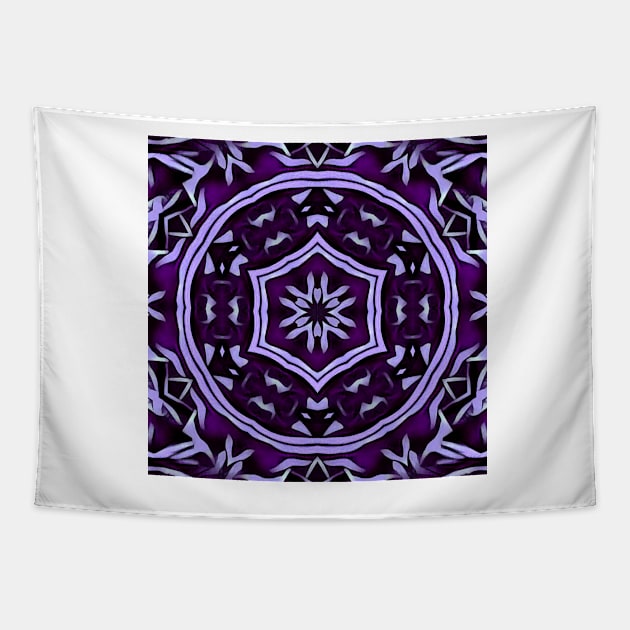 intricate lilac pink and vivid purple hexagonal floral fantasy Tapestry by mister-john