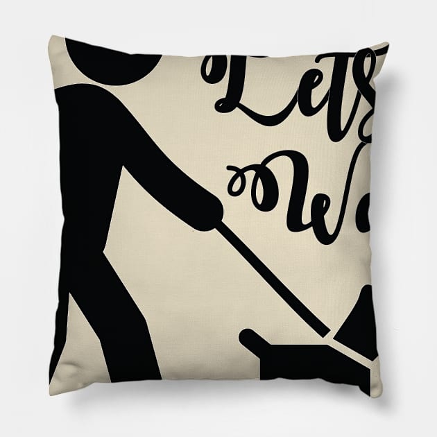Lets Walk - Love Dogs - Gift For Dog Lover Pillow by xoclothes