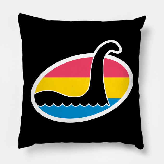 Pansexual Nessie Cryptid Pride Pillow by Nerd Trinkets