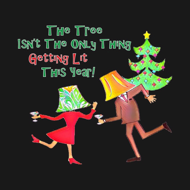 Getting Lit This Christmas Lampshade Drunk Funny Design by RTDesigns