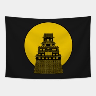 Himeji (Rising Sun) Castle Black and Gold Tapestry