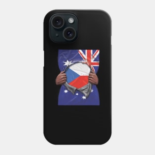 Czech Republic Flag Australian Flag Ripped - Gift for Czech From Czech Republic Phone Case