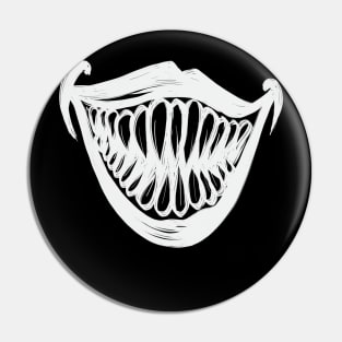 White Tooth Scary Smile Pin