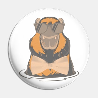 Capybara mood, funny animal print with chalk effect Pin