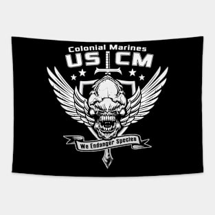 Colonial Marines Logo (Black Print) Tapestry