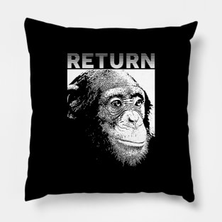 Return to Monke Simple White Pillow