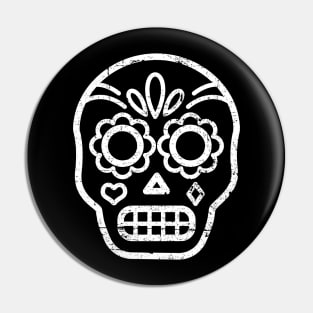 Sugar Skull - white design Pin