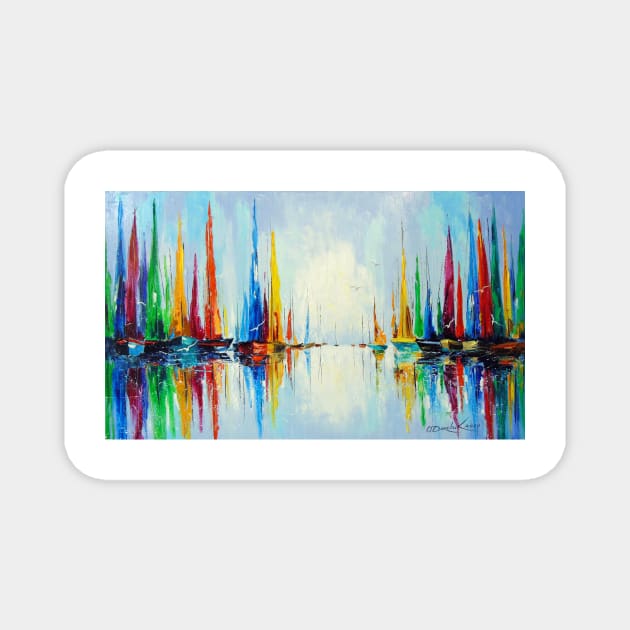 Bright sails at the pier Magnet by OLHADARCHUKART