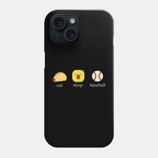 Eat sleep baseball repeat emoji emoticons graphic Phone Case