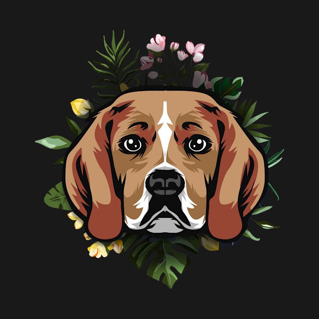 Beagle in floral by WearthisWearthat