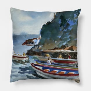 Launching at Choroni Beach Pillow