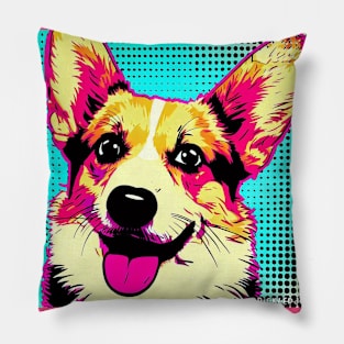 Happy Corgi Pop Art Pillow