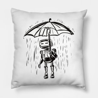 Robot in the Rain Pillow