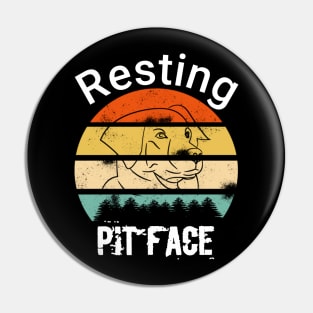 Vintage resting pit face dog shirt Pin