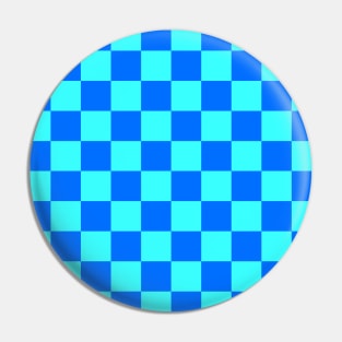 Blue Checkered Square Pattern Pin