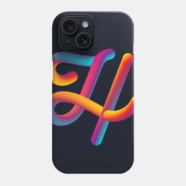 Curly H Phone Case by MplusC