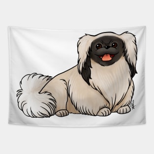 Dog - Pekingese - Black and White Tapestry