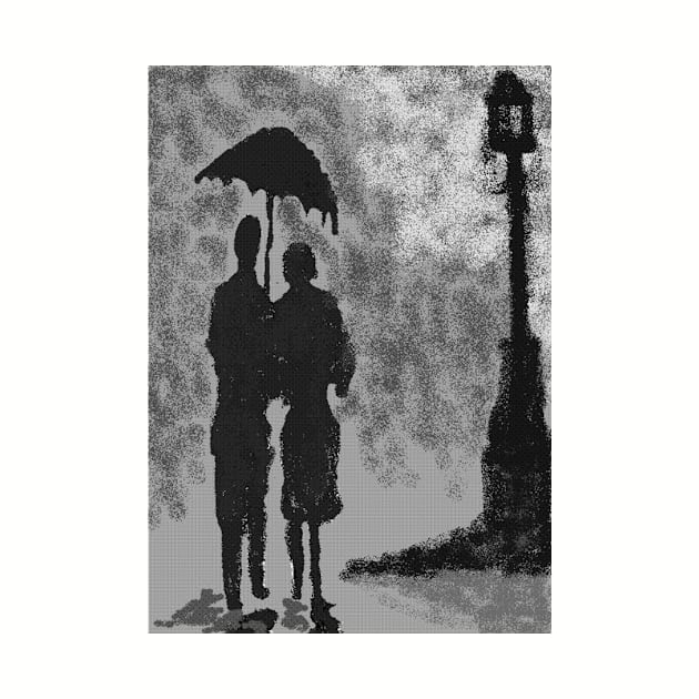 couple in rain by mshashan