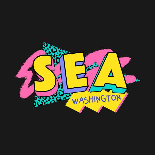 Seattle, Washington Retro 90s Logo by SLAG_Creative