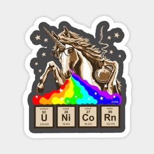 Chemistry unicorn pukes rainbow Magnet