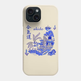 Ueshiba Aikido Castle Willow Scene - Martial Arts Phone Case