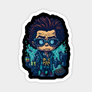 Chibi Style Mad Scientist Magnet