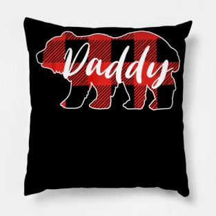 Buffalo Plaid Daddy Bear T shirt Fathers Day Gifts Pillow