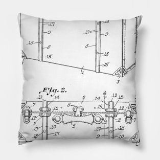 Suitcase Vintage Patent Hand Drawing Pillow