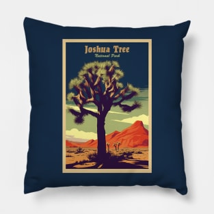 Joshua Tree National Park Vintage Travel Poster Pillow