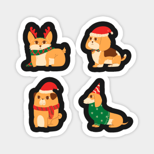 Cute Christmas Dogs Magnet