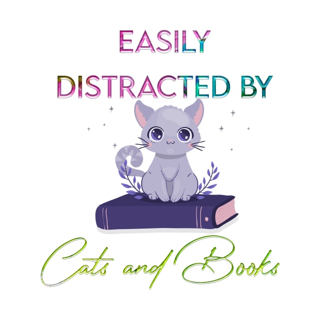 easily distracted by cats and books by sedkam