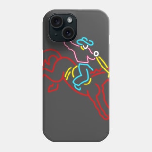 80's Gift 80s Retro Neon Sign Cowboy Phone Case