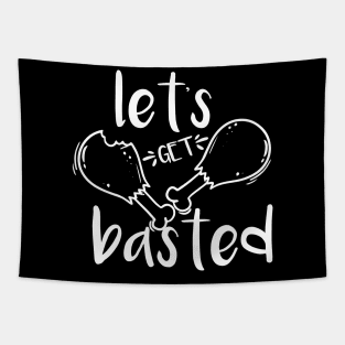 Let's Get Basted Thanksgiving Turkey Food Holiday Gobble Wobble Tapestry