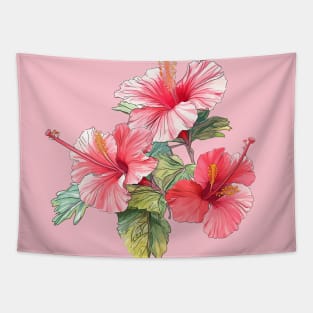 Hibiscus Flowers Tapestry